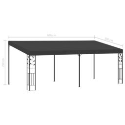 Berkfield Home Wall-mounted Gazebo 6x3x2.5 m Anthracite in Black - thumbnail 6
