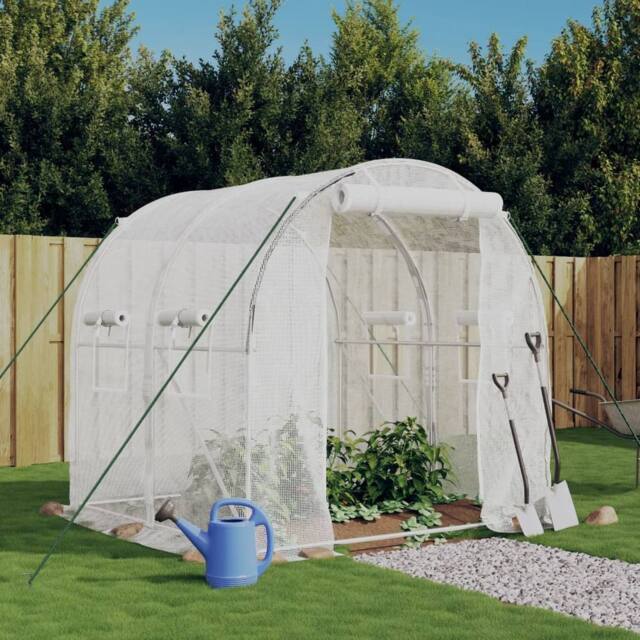 Berkfield Home Greenhouse with Steel Frame White 4 m¬≤ 2x2x2 m - image 1