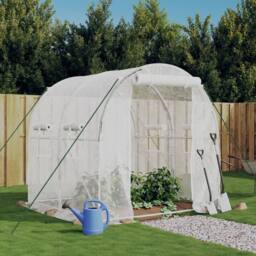 Berkfield Home Greenhouse with Steel Frame White 4 m¬≤ 2x2x2 m