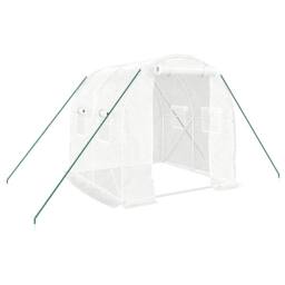 Berkfield Home Greenhouse with Steel Frame White 4 m¬≤ 2x2x2 m - thumbnail 2