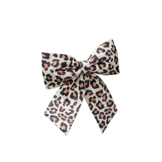 Melody Maison Set Of 4 Leopard Print Velvet Bow Decorations - 14cm in Black - image 1