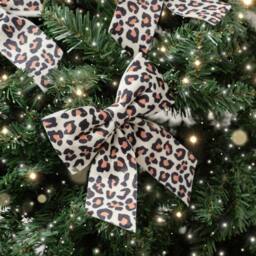 Melody Maison Set Of 4 Leopard Print Velvet Bow Decorations - 14cm in Black - thumbnail 6