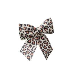 Melody Maison Set Of 4 Leopard Print Velvet Bow Decorations - 14cm in Black