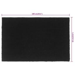 Berkfield Home Door Mat Black 65x100 cm Tufted Coir - thumbnail 6