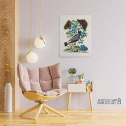 "Artery8 Northern Wheatear & Mourning Cloak Bolton Canvas Wall Art - Size: W18"" x H24""" - thumbnail 3