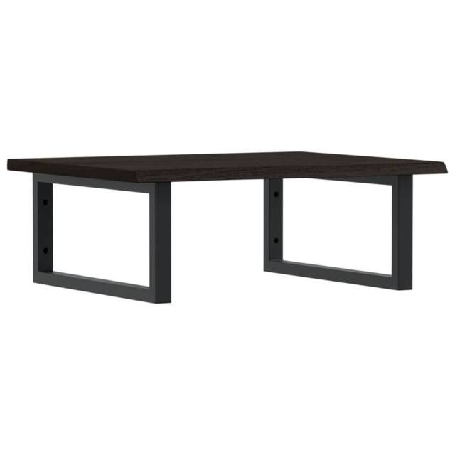 Berkfield Home Basin Shelf Wall Mounted Steel & Solid Wood Oak in Brown - image 1