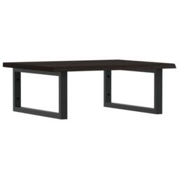 Berkfield Home Basin Shelf Wall Mounted Steel & Solid Wood Oak in Brown - thumbnail 1