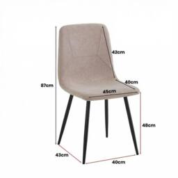 Havendro 2 Pack Light Brown Metal Dining Chairs Foam Padded Seats - thumbnail 2