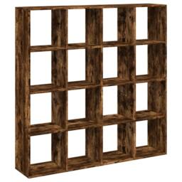 Berkfield Home Book Cabinet Smoked Oak 137.5x29x137.5 cm Engineered Wood in Brown - thumbnail 7