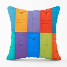 Warren Reed - Designer Colourful English Doors Cushions in Red - Size: 45 cm x 45 cm - thumbnail 1