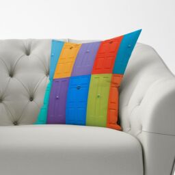 Warren Reed - Designer Colourful English Doors Cushions in Red - Size: 45 cm x 45 cm - thumbnail 3