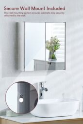 Home Discount Bath Vida Stainless Steel Mirrored Wall Cabinet (ALREADY ASSEMBLED) in Silver - thumbnail 4