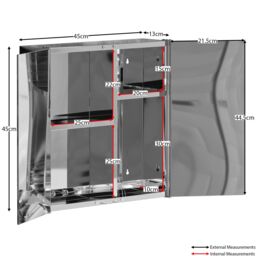 Home Discount Bath Vida Stainless Steel Mirrored Wall Cabinet (ALREADY ASSEMBLED) in Silver - thumbnail 2