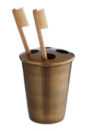 Orsina Madison Toothbrush Holder, Rust-Proof Stainless Steel in Gold - thumbnail 3