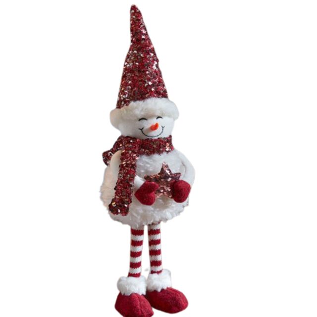 Samuel Alexander 50cm Large Soft Fabric Standing Snow Christmas Decoration in White - image 1