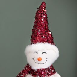 Samuel Alexander 50cm Large Soft Fabric Standing Snow Christmas Decoration in White - thumbnail 3
