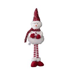 Samuel Alexander 50cm Large Soft Fabric Standing Snow Christmas Decoration in White - thumbnail 8