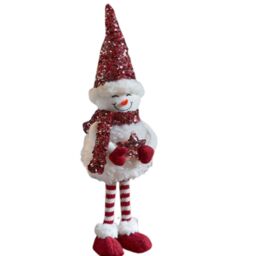 Samuel Alexander 50cm Large Soft Fabric Standing Snow Christmas Decoration in White - thumbnail 1
