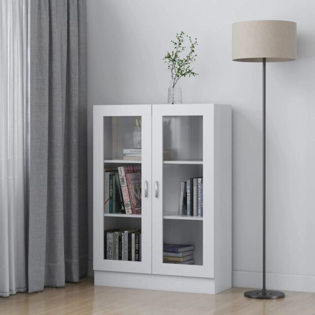 Berkfield Home Vitrine Cabinet White 82.5x30.5x115 cm Engineered Wood - image 1