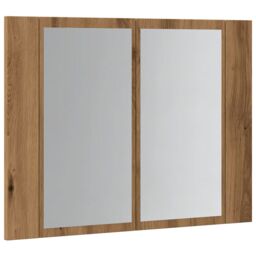 Berkfield Home LED Mirror Cabinet Artisan Oak 60x12x45 cm Engineered Wood in Brown - Size: 60 x 12 x 45 cm - thumbnail 6