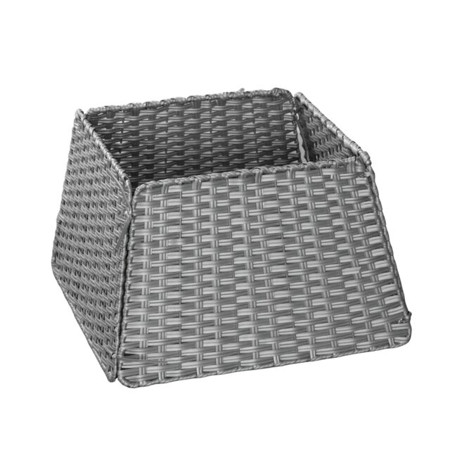 Samuel Alexander Foldable Faux Rattan Christmas Tree Skirt in Grey - image 1