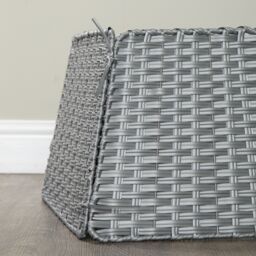 Samuel Alexander Foldable Faux Rattan Christmas Tree Skirt in Grey - thumbnail 6