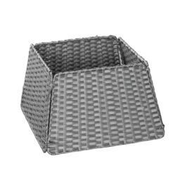 Samuel Alexander Foldable Faux Rattan Christmas Tree Skirt in Grey