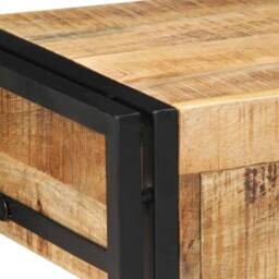 Berkfield Home Beautiful Bedside Cabinet 40x35x50 cm Solid Rough Wood Mango in Brown - Size: 40 x 35 x 50 cm - thumbnail 6