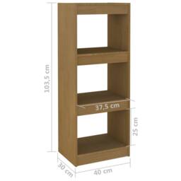 Berkfield Home Book Cabinet/Room Divider Honey Brown 40x30x103.5 cm Pinewood - thumbnail 8