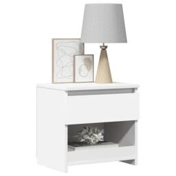 Berkfield Home Elegant Bedside Cabinet White 40x30x39 cm Engineered Wood - Size: 40 x 30 x 39 cm - thumbnail 4