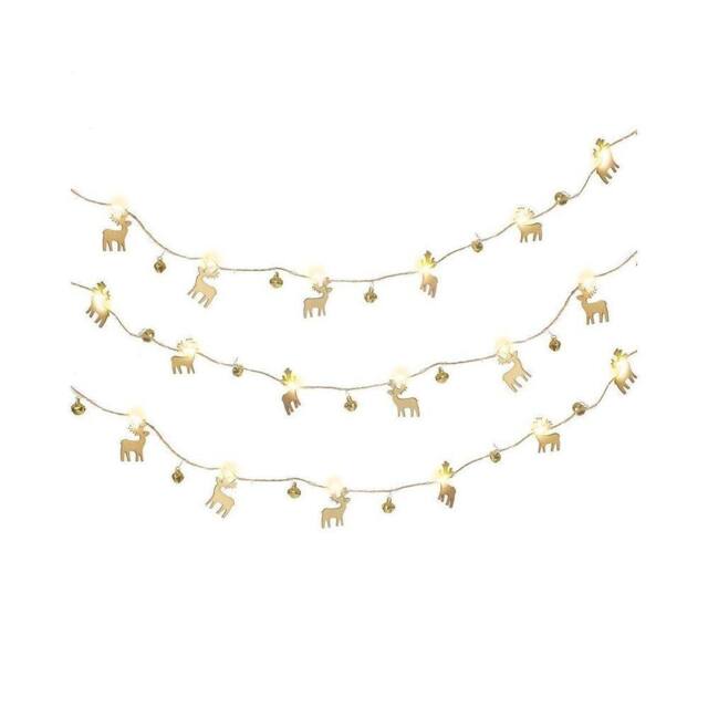 Garden Greatness Hanging Wood LED Reindeer Garland in Brown - Size: 1 Pack