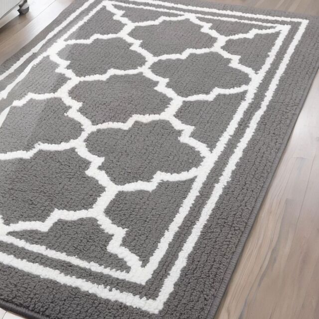 FURNOS Washable Non Slip Indoor Door Kitchen Mat Grey - Size: Large - image 1
