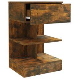 Berkfield Home Bedside Cabinets 2 pcs Smoked Oak 40x35x65 cm Engineered Wood in Brown - Size: 40 x 35 x 65 cm - thumbnail 4