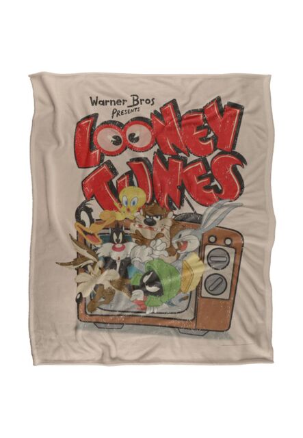 Warner Brothers Looney Tunes Officially Licensed Silky Touch Super Soft Throw Blanket 152 x 127 cm in White - image 1