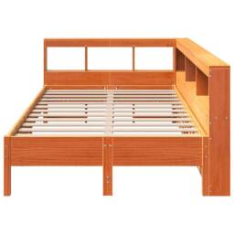 Berkfield Home Bookcase Bed without Mattress Wax Brown 120x190 cm Solid Wood Pine - thumbnail 5