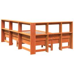 Berkfield Home Bookcase Bed without Mattress Wax Brown 120x190 cm Solid Wood Pine - thumbnail 9
