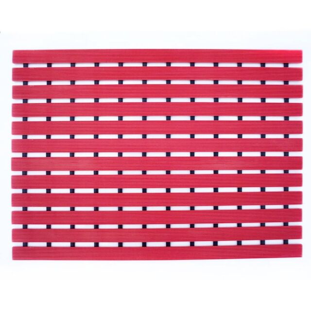 Nicoman PVC Duckboard Anti Slip Shower Mat Bath Mat 61cm x 43cm in Red - Size: 61 cm x 43 cm - image 1