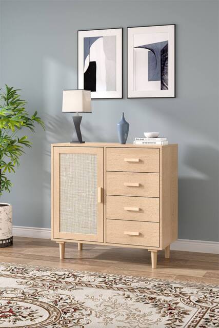 H&O Direct Wood & Rattan Accent Side Cabinet in Natural - image 1