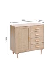 H&O Direct Wood & Rattan Accent Side Cabinet in Natural - thumbnail 9