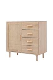 H&O Direct Wood & Rattan Accent Side Cabinet in Natural - thumbnail 3