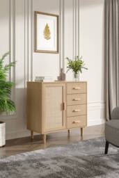 H&O Direct Wood & Rattan Accent Side Cabinet in Natural - thumbnail 2