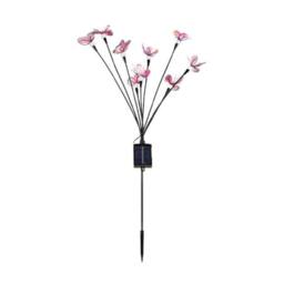 Obasyhig 9 LEDs Solar Butterfly & Firefly Garden Ground Lights in Pink - thumbnail 7