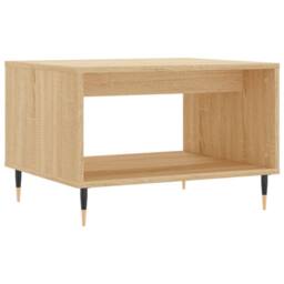 Berkfield Home Decorative Coffee Table Sonoma Oak 60x50x40 cm Engineered Wood in Light Brown - Size: 60 x 50 x 40 cm - thumbnail 3