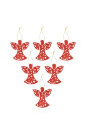 VFM e-Store Christmas Tree Decoration Hanging Glitter Angel 6 Red - thumbnail 1