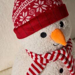 OHS Xmas Snowman Shaped Scatter Cushion Decorative Pillow in White - thumbnail 2