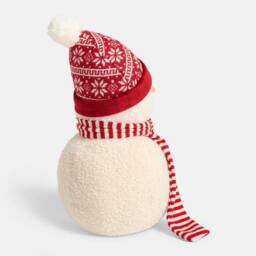 OHS Xmas Snowman Shaped Scatter Cushion Decorative Pillow in White - thumbnail 4