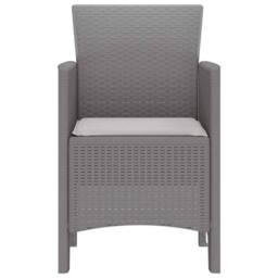 Berkfield Home Garden Chair Set of 2 Light grey Polyethylene Rattan Standard - thumbnail 6