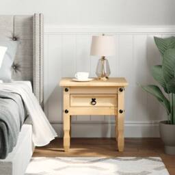 Berkfield Home Side Table Corona 50x50x50 cm Solid Wood Pine in Light Tan - Size: 50 x 50 x 50 cm - thumbnail 1