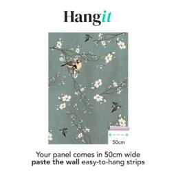 Superfresco Easy Birds & Blossom Dark Duck Egg Print To Order 3m x 2.8m Mural in Blue - thumbnail 3