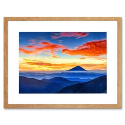 "Artery8 Wall Art Print Mount Fuji Japan Framed in Beige - Size: W7"" x H9""" - thumbnail 1